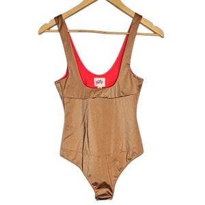 NWT Yitty Headliner Shaping Open Bust Thong Bodysuit Size S